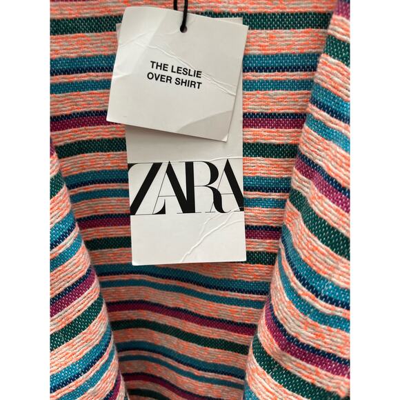 Zara Leslie Striped Over Shirt Jacket NWT – Size Small - Picture 5 of 7